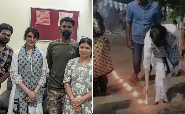 वायरल: सामंथा रुथ प्रभु, मायोसिटिस से जूझते हुए, मंदिर में 600 सीढ़ियाँ चढ़ती हैं