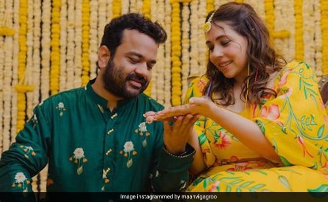 मानवी गगरू और कुमार वरुण की मेहंदी सेरेमनी की तस्वीरें