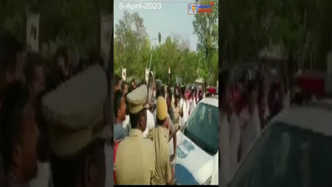 बीआरएस नेताओं ने तेलंगाना भाजपा प्रमुख के खिलाफ हनुमाकोंडा जिला अदालत के बाहर विरोध प्रदर्शन किया