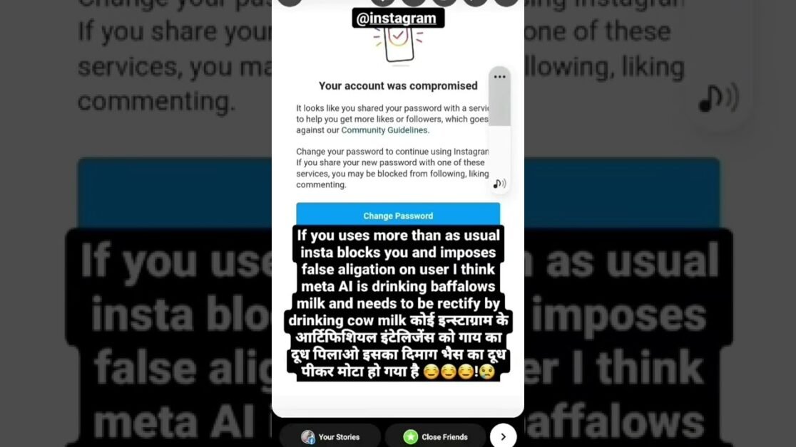 Instagram का AI भैस का दूध पीकर दिमाग मोटा हो गया है कोई इसे गाय का दूध पिलाओ जिससे इसका दिमाग तेज।