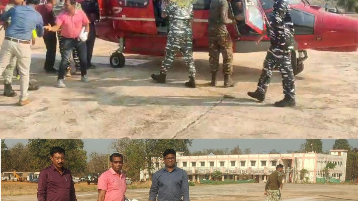 बोर्ड परीक्षा के प्रश्नपत्र हेलीकॉप्टर से छत्तीसगढ़ के नक्सल प्रभावित सुकमा के सुदूर गांव में पहुंचे