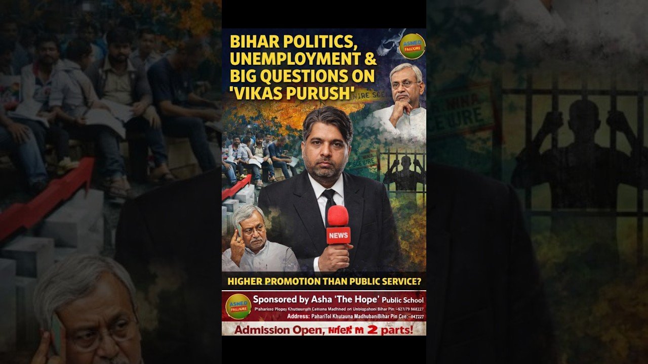 🔴 बिहार की राजनीति, बेरोज़गारी और ‘विकास पुरुष’ पर बड़ा सवाल